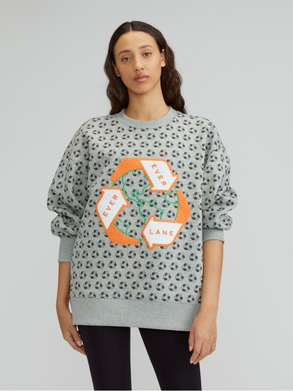 Everlane Retrack Oversized Earth Day Grey Crewneck  Size